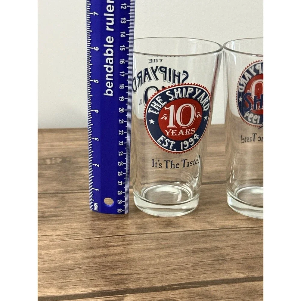 Vintage Shipyard Brewing Co. 10th Anniversary Pint Glass | Set Of 3 | 2004